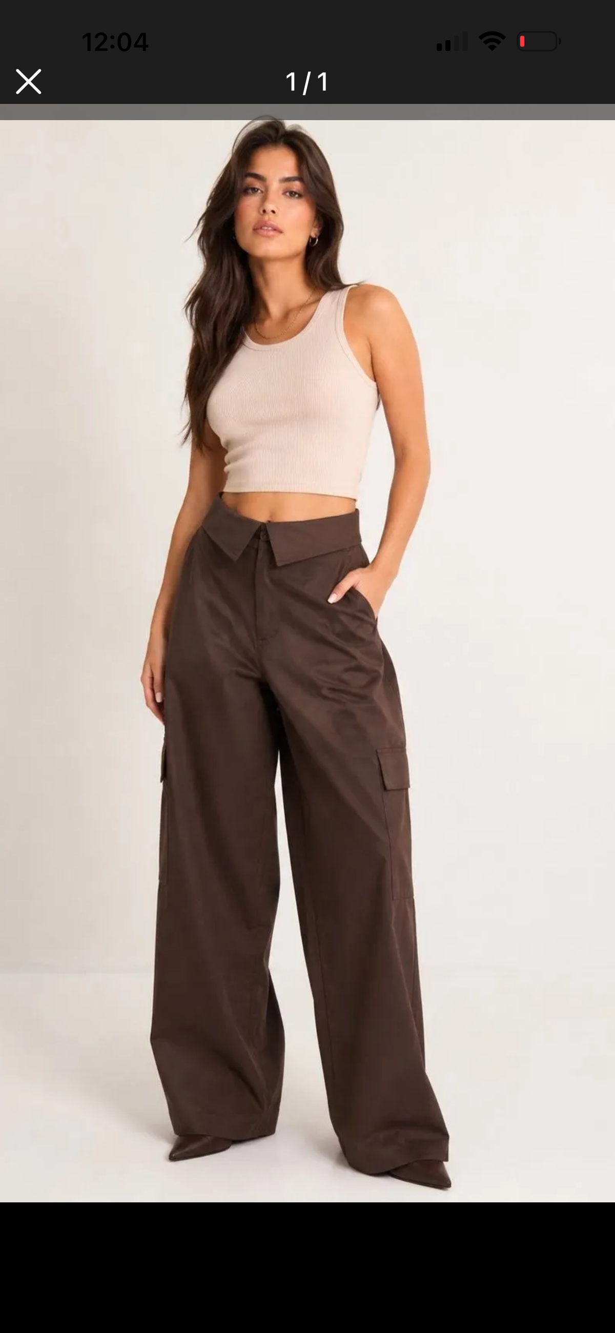 Wide Leg Cargo Παντελόνι με Statement Μέση – Chocolate Brown