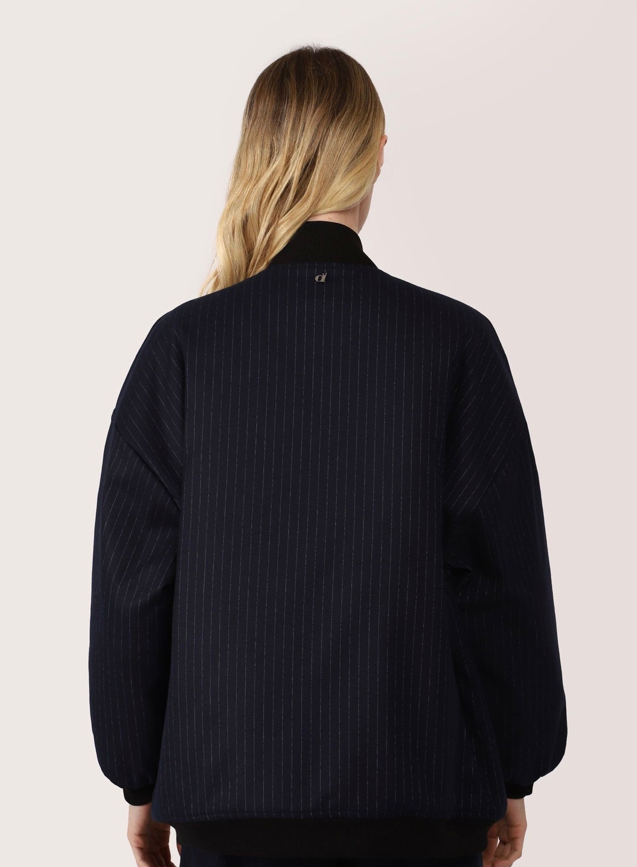 Oversized pinstripe jacket (dark blue)