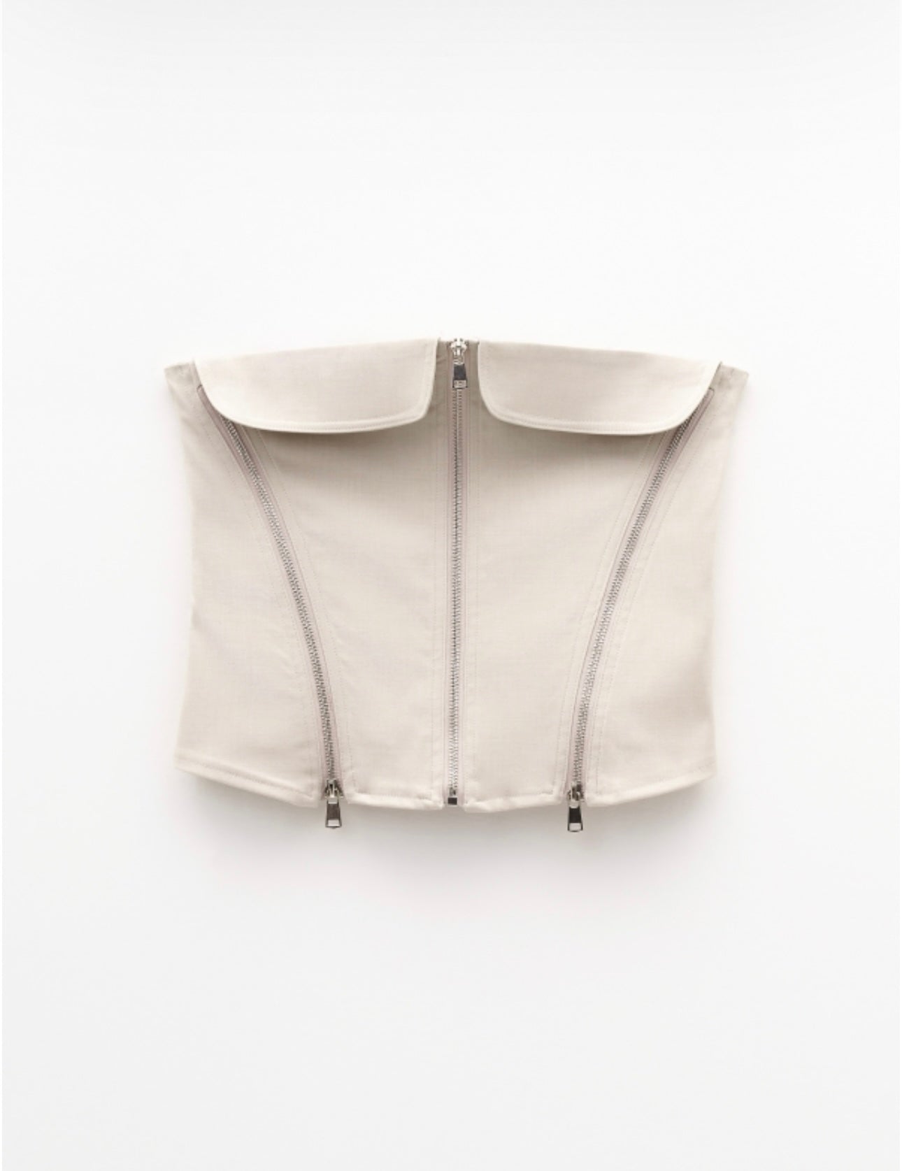 Crop bustier top with zip details