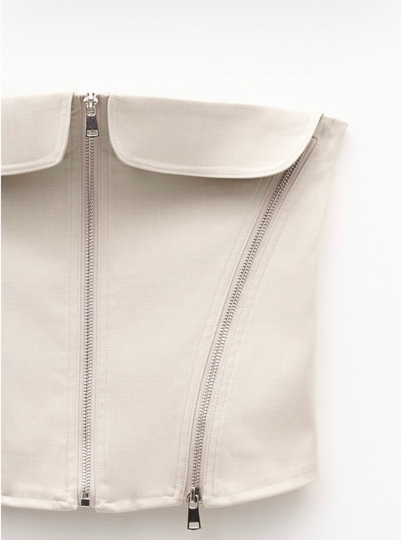 Crop bustier top with zip details