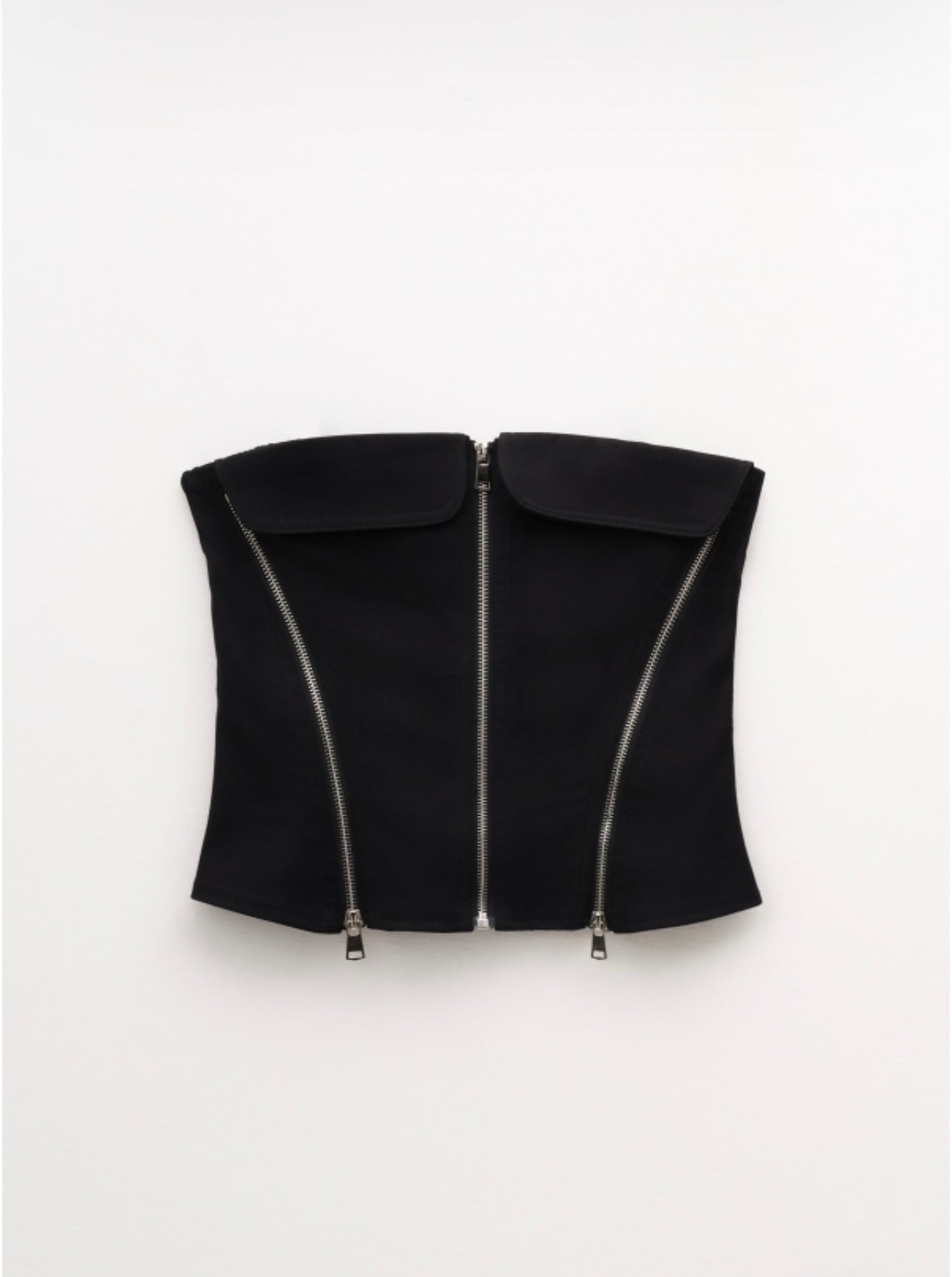 Crop bustier top with zip details