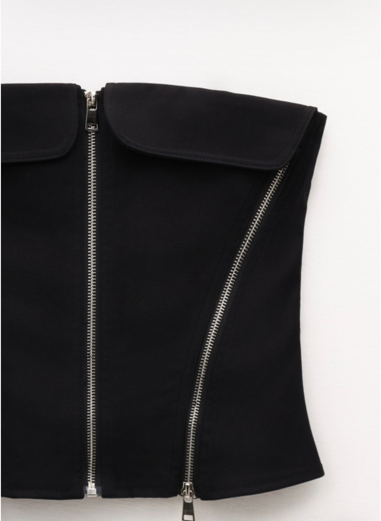 Crop bustier top with zip details