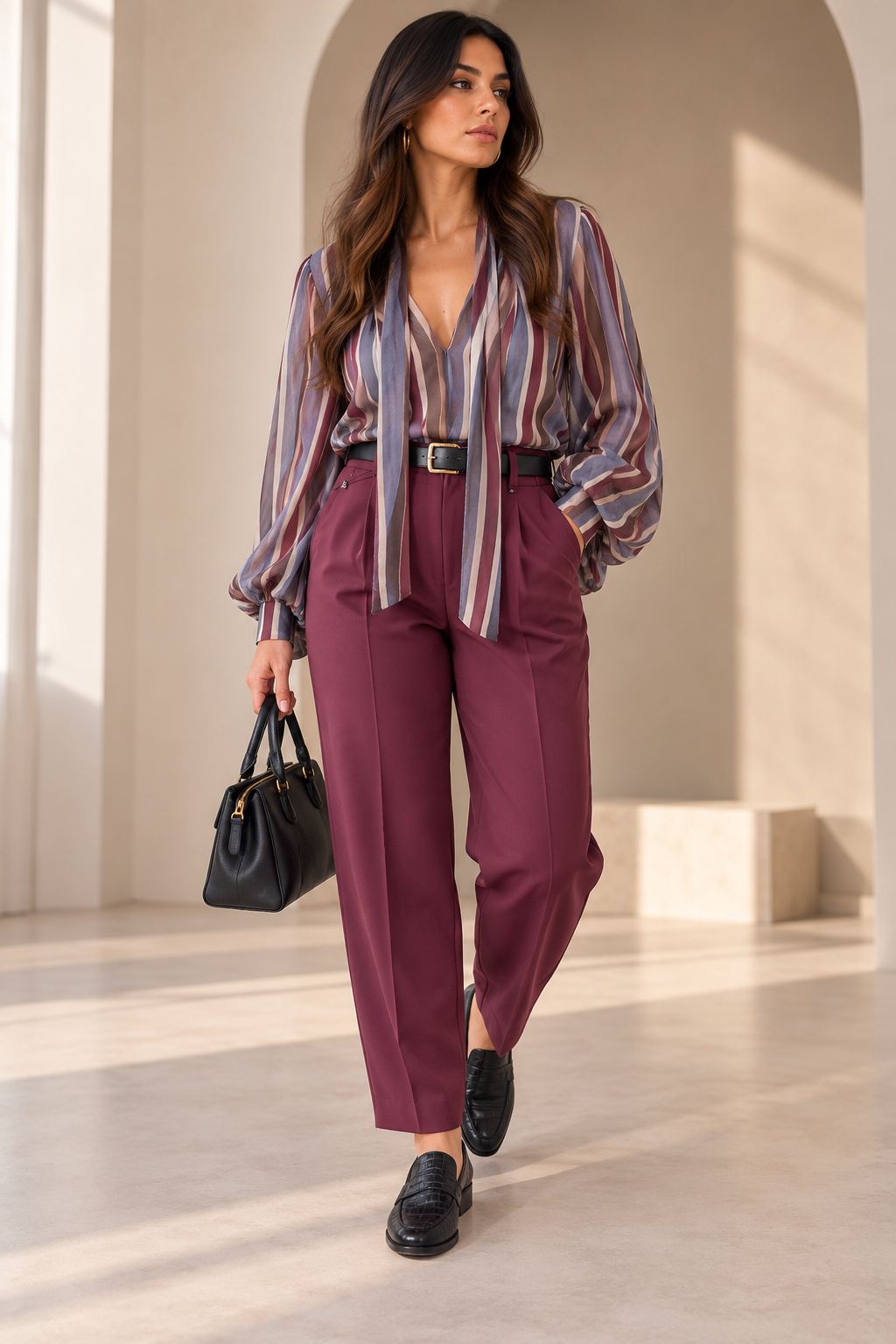 Ριγέ Αέρινη Μπλούζα MIHO’S – Elegant Chic